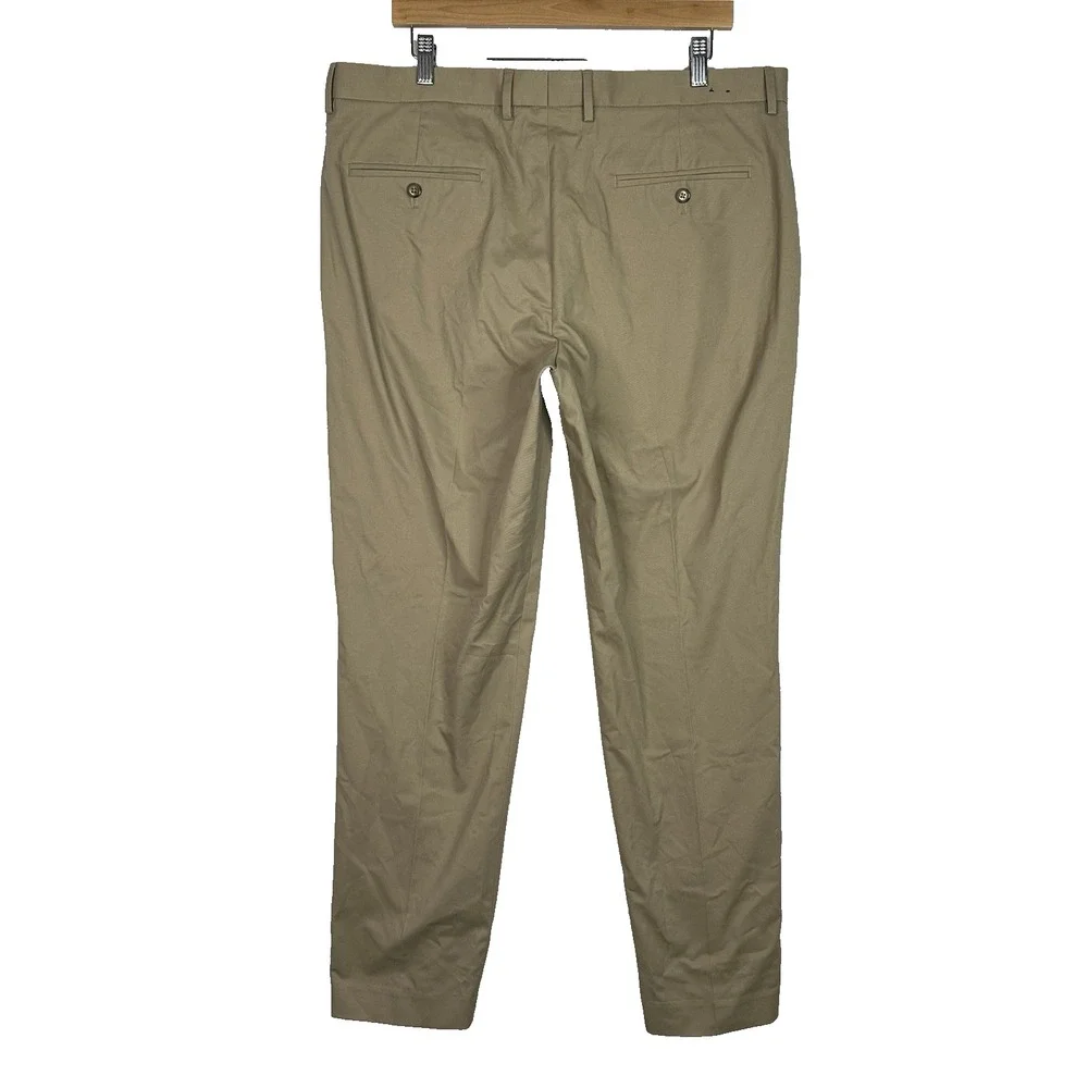 J.Crew Bowery Chino Pants Mens 36x32 Khaki Beige Slim Fit Stretch Cotton